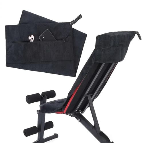 Hooded Gym Towel with Hidden Zip Pocket