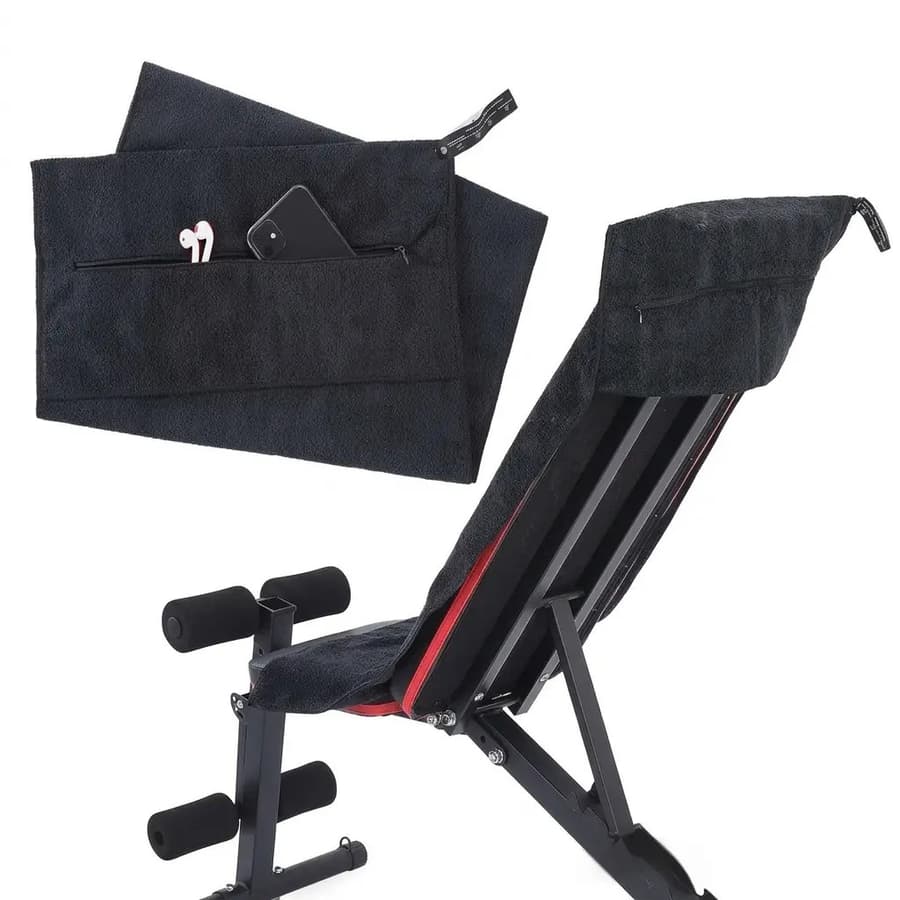Hooded Gym Towel with Hidden Zip Pocket