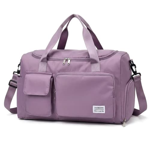Black Weekender Gym Duffel with Shoe Compartment