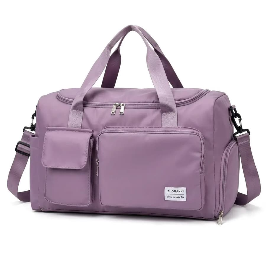 Black Weekender Gym Duffel with Shoe Compartment