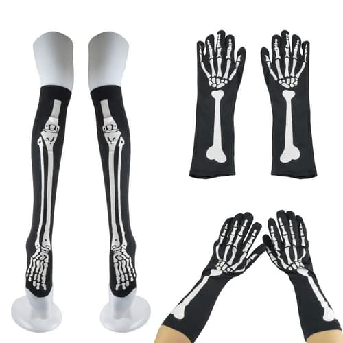Skeleton Tights & Gloves Set